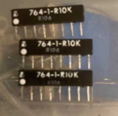 (3 Pcs) Beckman 764-1-R10k Resistor Network SIP Component(8 Pin)