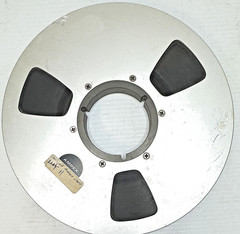 Ampex 766 10.5″ Aluminum Reel to Reel Tape Reels Lot of 3 w/ Tape Vintage