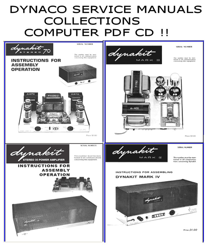 Dynaco Tube Amplifier Pre Amp Tube Amp Service Manual Audio HIFI Computer PDF CD