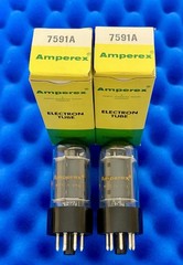 TWO Amperex 7591A Tubes / Amplitrex Tested / 90% Gm / Within 1% Gm Matched