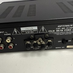 RadioShack Optimus 31-1979 STA-20 Phono AM/FM Stereo Receiver Tested & Working