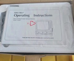 SPECTRA 5″ Black & White AC/DC/12v Portable TV with AM/FM Radio – New Old Stock