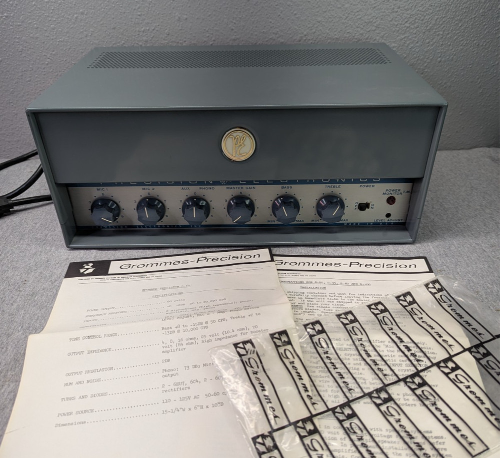 Grommes Precision S-60 60w Vacuum Tube Amplifier – Untested