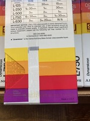 Sony L-750 Dynamicron Video Cassette Beta Tape Sealed Box Of 12 NEW