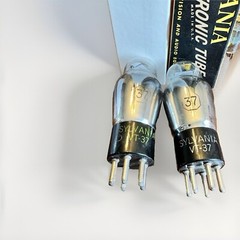 Pair Type VT 37 ST Bottle Globe Black Plate Power Tubes Sylvania SC251A SC966P