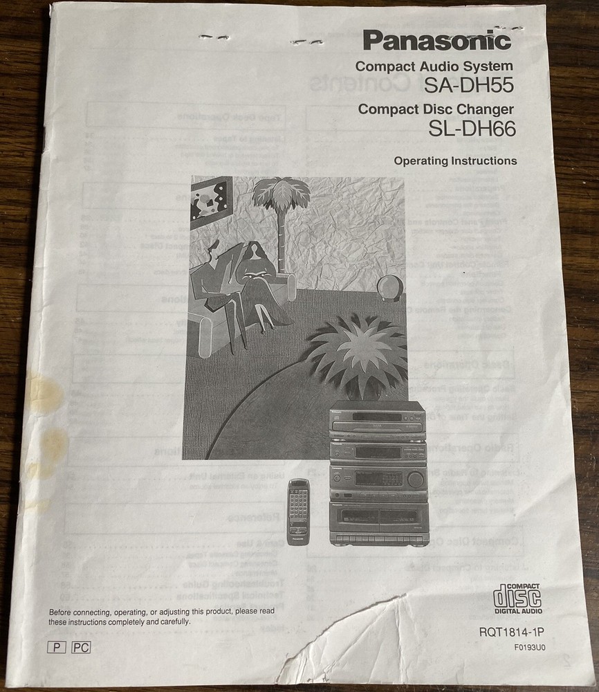 Panasonic Compact Audio System/Disc ChangerSA-DH55 Operating InstructionsManual