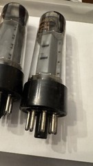 NOS gM Matched Pair AMPEREX GT Brittain 6CA7 EL34 Dimple Tops Grails