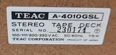 BEAUTIFUL TEAC A-4010GSL 4010 GSL 7 INCH REEL TO REEL WITH ORIGINAL DUST COVER !