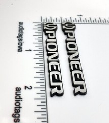 Pioneer Speaker Badge Logo Pair Silver Incised Plastic for CS Series and Others