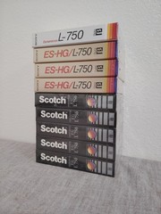 9 New Sealed Betamax Beta Blank Tape Lot, Sony ES-HG/ L-750, Scotch EG L750
