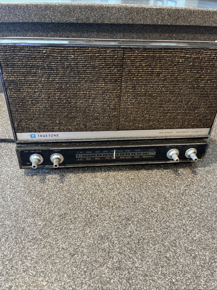Vintage Truetone AM FM Radio Twin Speaker High Fidelity Works