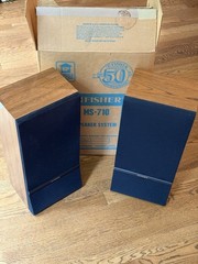 Vintage Fisher Speakers MS-710 Pair Faux Woodgrain RCA Connectors 19Hx9Wx7D