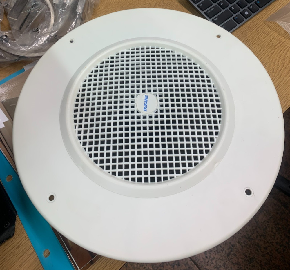DUKANE 12″ In-Ceiling Loudspeaker White 5A606/6A338 Model No. 6A636 Original box