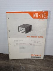 Sony NR-115 Noise Reduction Adapter Service Manual Original Paperwork Vintage