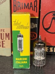 Marconi Silver Plate ECC83 12AX7 Tube Tested EX+ Gm/Emissions E83CC Like Mazda