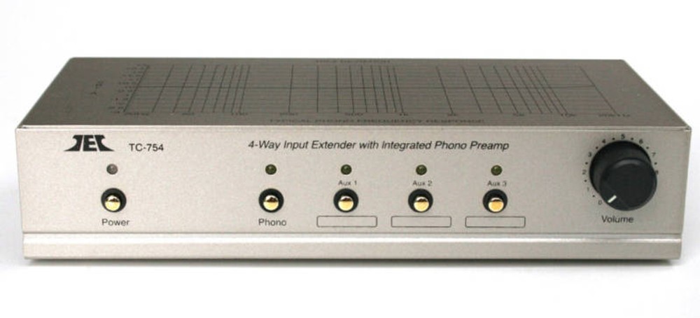 TCC TC-754 Phono Preamp w/ 3 AUX Inputs; SILVER FINISH