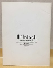 McIntosh owner and service manual MR71 MR78 MR7083 MAC1700 original book tuner