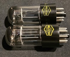RCA SELECTRON 6SN7 GTB TUBE 1957 TALL BOYS CHROME TOPPED HALO MATCHING SET NIB
