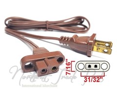 6ft Polarized 2-Pin Power Cord with Ears for Vintage Solid State TV Stereo Radio