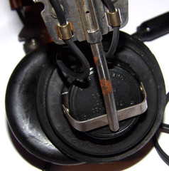 WWII MURDOCK TYPE P-23 AVIATION HEADPHONES! HB-7 HEADBAND! 1/4″ PLUG/RUBBER PAD