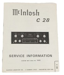 McIntosh C28 Preamplifier Service Manual service information