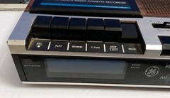 Vintage General Electric AM FM Clock Radio Cassette Player GE . W 15 Cassettes.