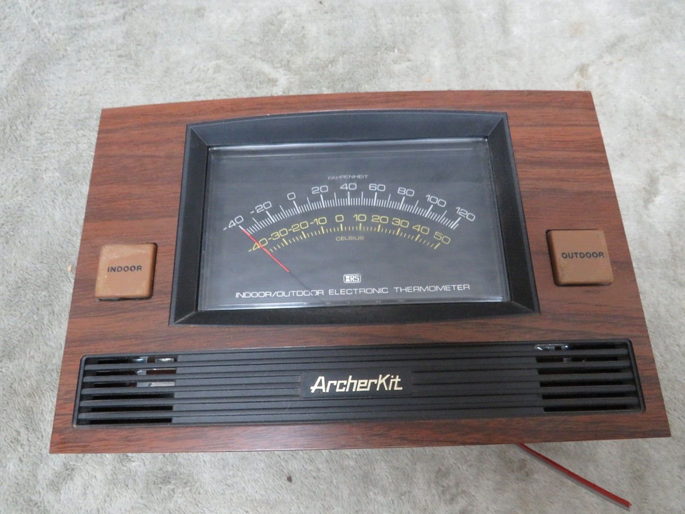Vtg ARCHERKIT 28-4007A Indoor Outdoor Electronic Thermometer Radio Shack Tandy 1