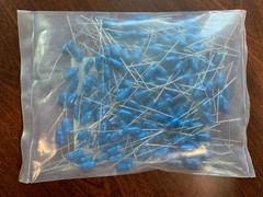 3.3nF/3300pF Mial Polystyrene capacitors Blue 200pcs March 1977