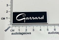 Garrard Badge Logo Custom Made Incised Black & Silver Acrylic Self Stick