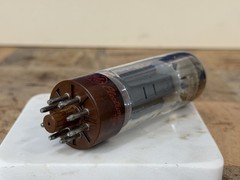 Amperex by GE EL34 6CA7 Tube XF4 DD Getter Brown Base Holland TV7 TESTED STRONG