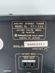 Hitachi FT-440 AM/FM Stereo Tuner Vintage Japan W/ ORIGINAL BOX PACKING RARE