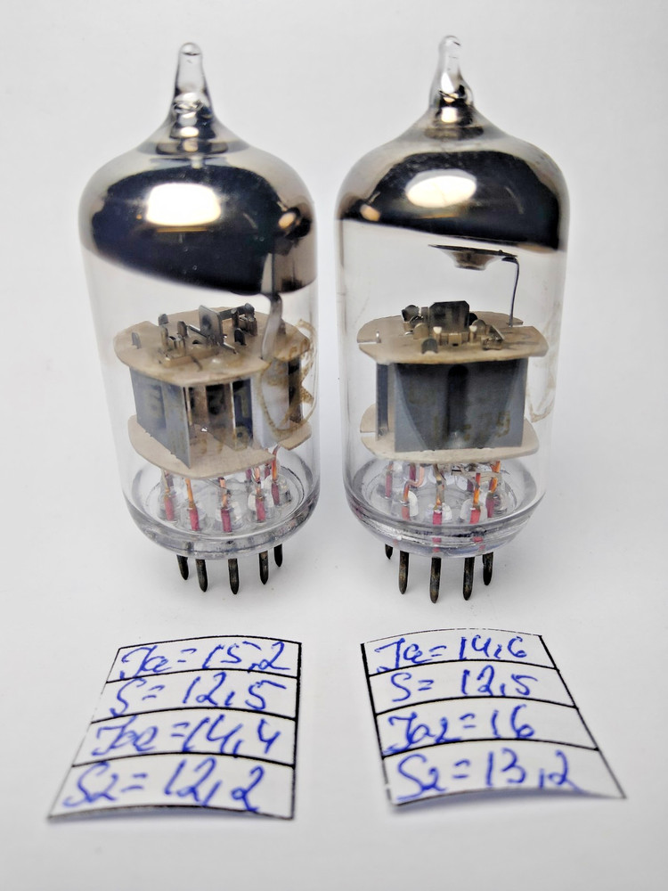 2 pcs NEW 6N23P / ECC88/6DJ8 Voshod tubes Matched Pair Same Date 02.1979