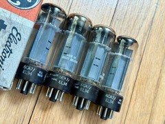 Matched Quad Mullard XF2 EL34/6CA7 Tubes Dual O Getter Welded Plates For GE