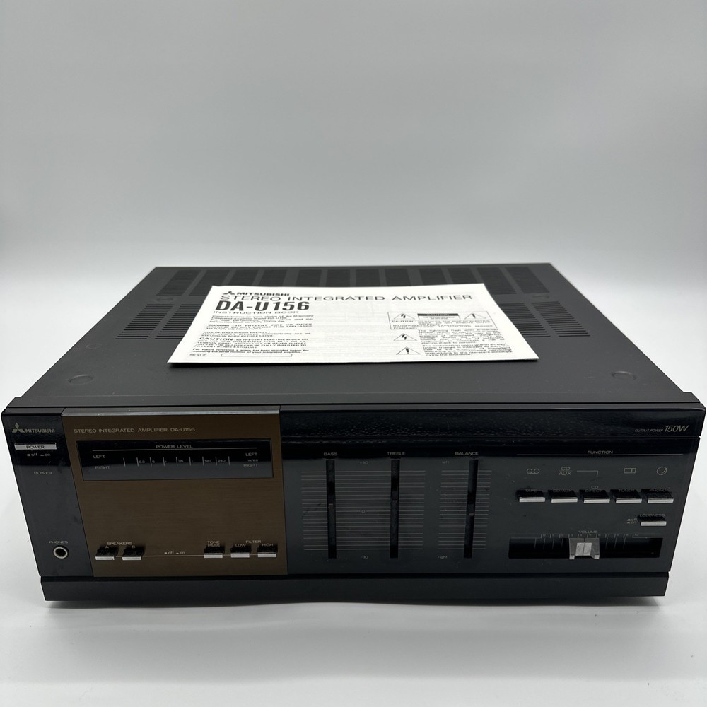 Vintage Mitsubishi DA-U156 Stereo Integrated Amplifier With Manual 120v Black