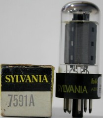 NOS NIB 7591A SYLVANIA Grey Plate “O” Getter Made in USA Amplitrex Tested