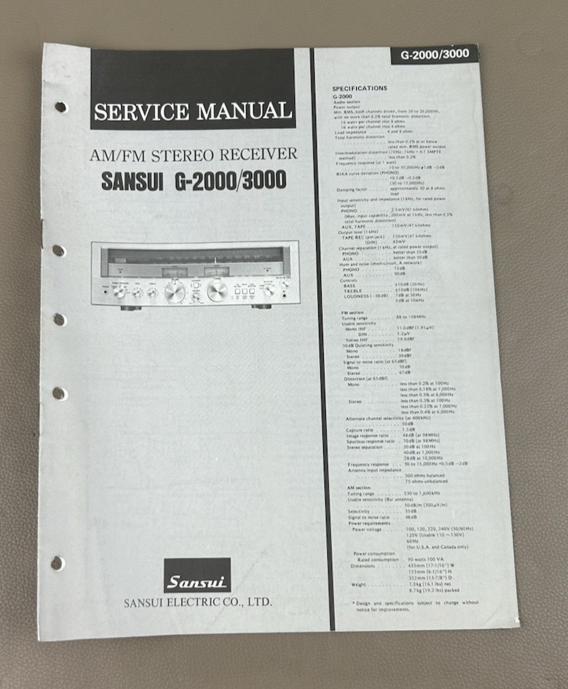 Sansui G-2000/3000 Receiver Service Manual D-660