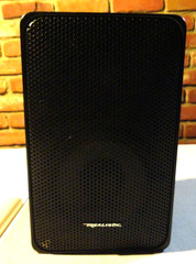 8″TALL Realistic Minimus 7 Black 40W Bookshelf Speakers Pair In OG 40-2030C