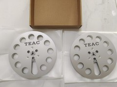 One Pair Silvery TAPE REEL TEAC 7” inch Light Metal Aluminum Take Up Reel