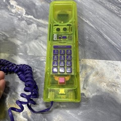 Vintage Swatch Twin Phone Deluxe Clear Neon Green Purple Cord 1989 Swiss Design