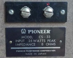 Vintage 1971 Pioneer CS-33 25 Watts 2 Way Speakers Driver System Made in Japan