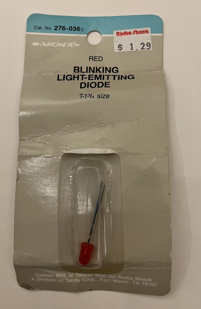 Radio Shack Red Blinking LED Light Emitting Diode 276-036c Archer Tandy