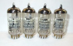 Amperex 6922 Tube Matched Quad Gold Pins NOS Tested Very Strong Original Boxes