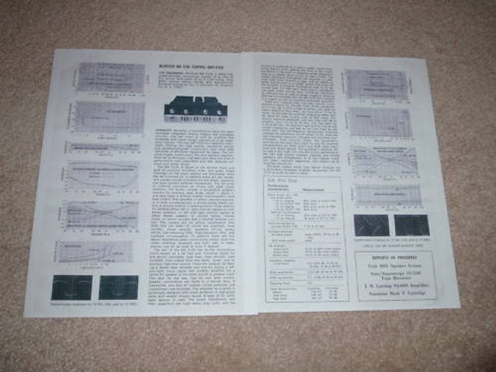 McIntosh MA 5100 Amplifier Review, 2 pgs, 1966, Specs