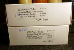 Pair Sylvania 3-getter 6550 Power Tubes 8 /15 on the Orange Tester