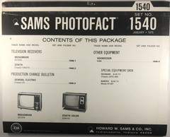 SAMS PHOTOFACT FOLDER SET NO. 1540, 1976, SCHEMATICS & SERVICE MANUALS