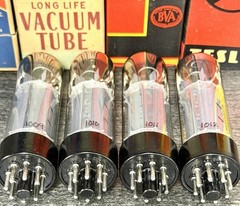 (4) NOS RFT Germany EL34S Tubes W/Factory Test Results G1 Bias, Gm, GL, IKP, VG2
