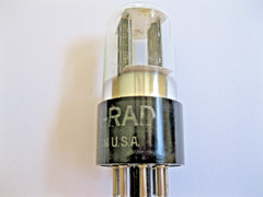 KEN-RAD 6SN7GT/VT231 TALL, CLEAR GLASS VACUUM TUBE BLACK PLATE TV-7 TESTED.