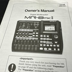 Fostex MR-8MKII Digital Multitracker OWNER’S MANUAL Original
