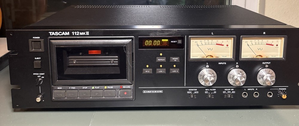 Tascam 112 MKII Professional Audio Cassette Player/Recorder 120VAC Power Tested