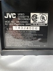 JVC HR-S3500U Super VHS ET 4-Head Video Cassette Player VCR No Remote Tested